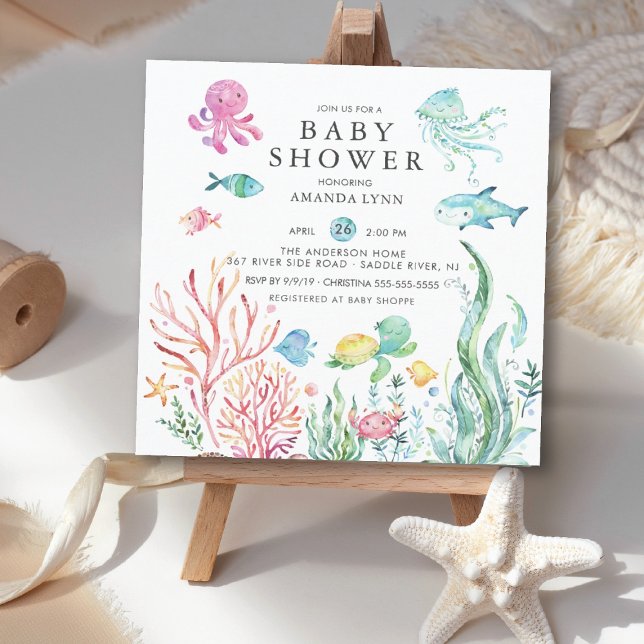 Niedlich unter der Sea Baby Shower Einladung (Von Creator hochgeladen)