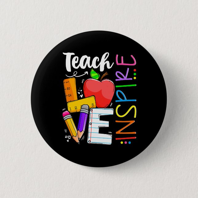 Niedlich Unterrichten Liebe und Inspirier Männer L Button (Vorderseite)