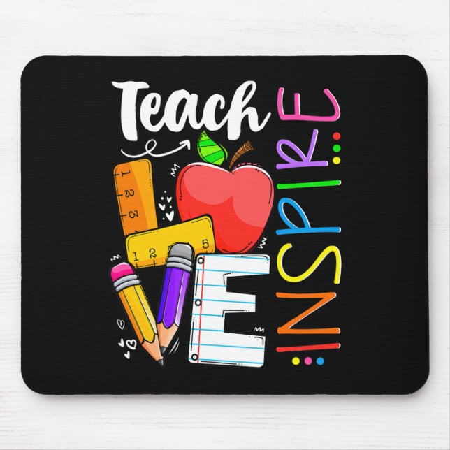 Niedlich Unterrichten Liebe und Inspirier Männer L Mousepad (Vorne)