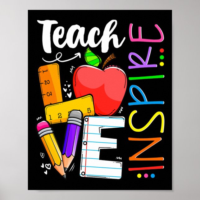 Niedlich Unterrichten Liebe und Inspirier Männer L Poster (Vorne)