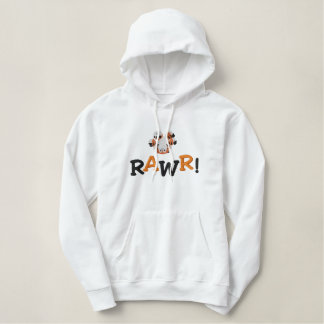 Niedlich Upside Down Baby Tiger RAWR! Bestickter Hoodie