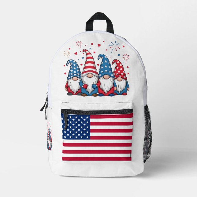 Niedlich USA Gnomes Cartoon-68123 Bedruckter Rucksack (Vorderseite)