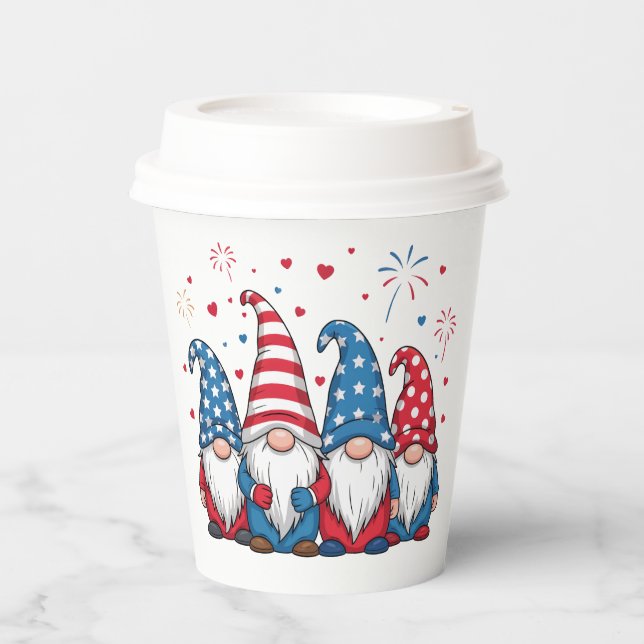 Niedlich USA Gnomes Cartoon-68123 Pappbecher (Vorderseite)