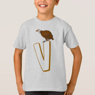 Niedlich V für Vulture - Kinder Englisch ABCD Alph T-Shirt