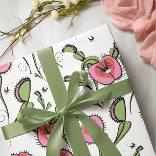 Niedlich Valentine Carnivoren Venus Flytrap Pflanz Geschenkpapier Set