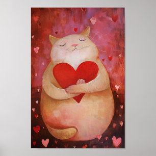 Niedlich Valentine Cat Poster