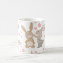 Niedlich Valentine Enamored Bunnies Kaffeetasse
