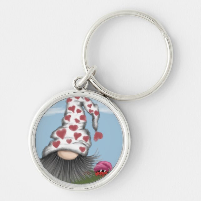 Niedlich Valentine Gnome Schlüsselanhänger (Vorne)