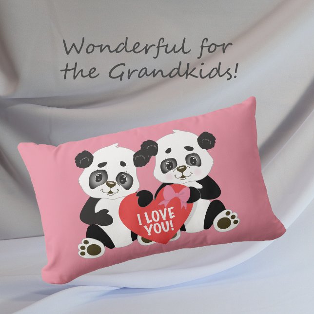 Niedlich Valentine Panda Bears Pink Lendenkissen (Von Creator hochgeladen)