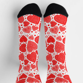 Niedlich Valentine Red Lacy Hearts Socken