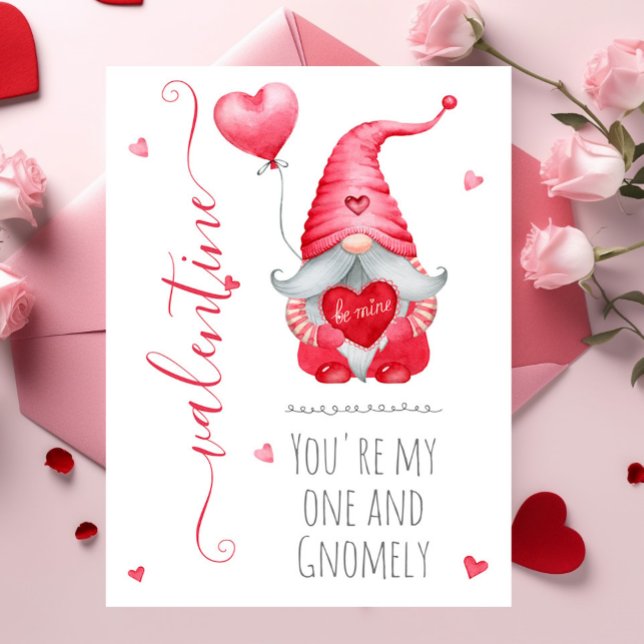 Niedlich Valentine Youre my One and Gnomely Karte (Von Creator hochgeladen)