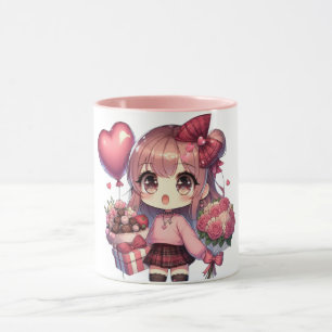 Niedlich Valentinstag-Anime Tasse
