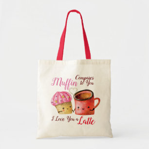 Niedlich Valentinstag Cupcake und Kaffee Tasse Cou Tragetasche