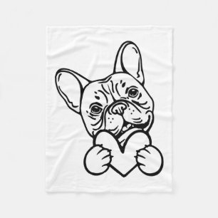 Niedlich Valentinstag Franzose Bulldog Lover Fleecedecke