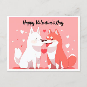 Niedlich Valentinstag Hunde Postkarte