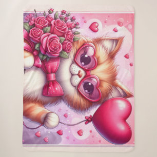 Niedlich Valentinstag Katze/Kätzchen Sherpadecke