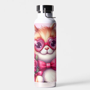 Niedlich Valentinstag Katze/Kätzchen Trinkflasche