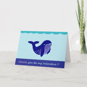 Niedlich Valentinstag Whale Funny Grußkarte Feiertagskarte