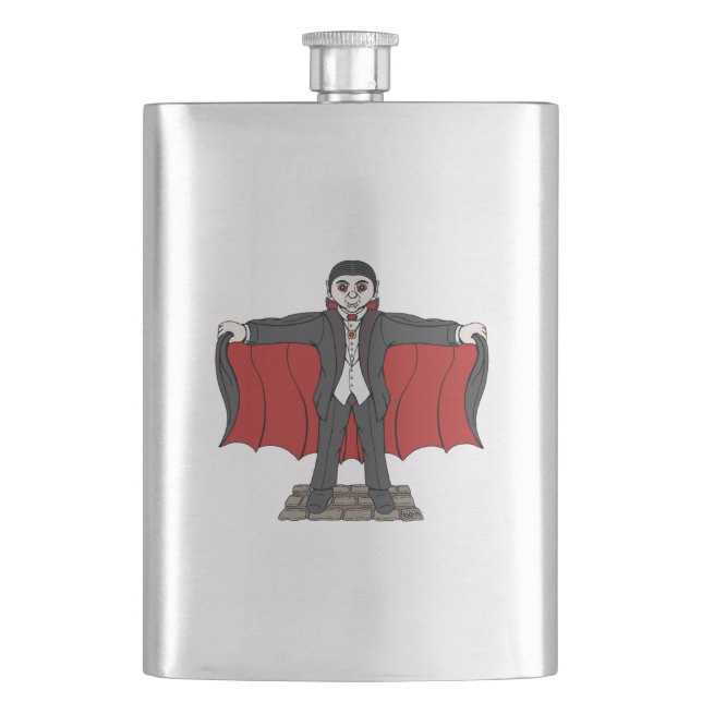 Niedlich Vampire/Dracula Flachmann (Vorderseite)
