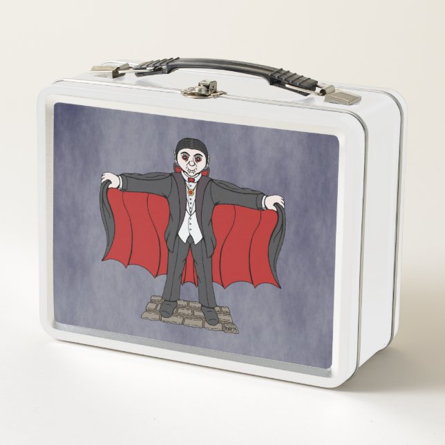 Niedlich Vampire/Dracula Metall Lunch Box (Vorderseite)