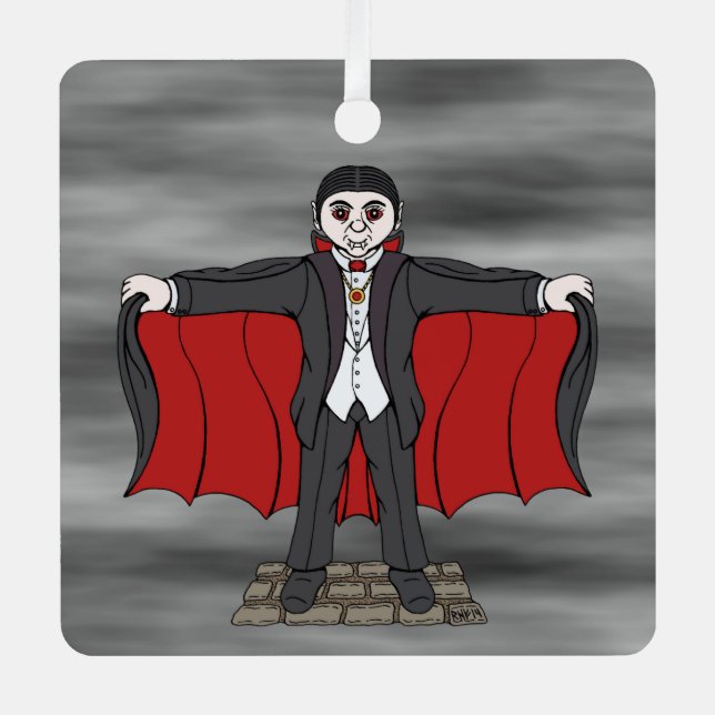 Niedlich Vampire/Dracula Ornament Aus Metall (Vorderseite)