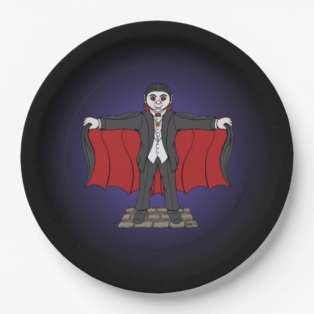 Niedlich Vampire/Dracula Pappteller (Vorderseite)