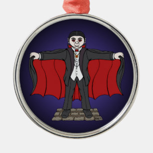 Niedlich Vampire/Dracula Silbernes Ornament