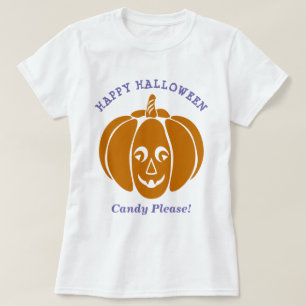 Niedlich Vampire Halloween Pumpkin Graphic T-Shirt