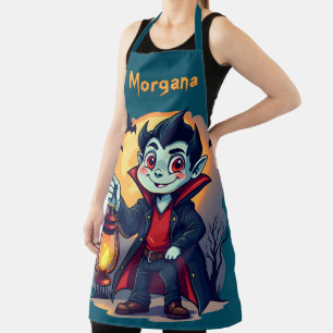 Niedlich Vampire mit Lantern Kawaii Halloween Schürze