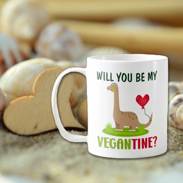 Niedlich Vegantine Dinosaurier, Valentinstag Kaffeetasse (Von Creator hochgeladen)