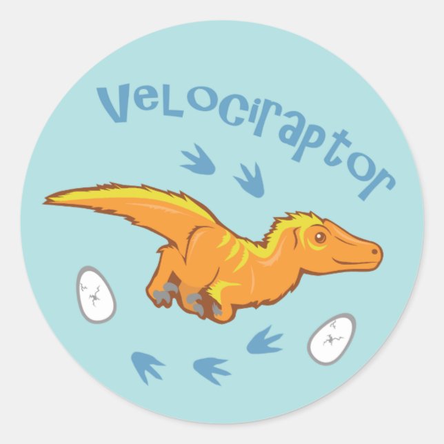 Niedlich Velociraptor Runder Aufkleber (Vorderseite)