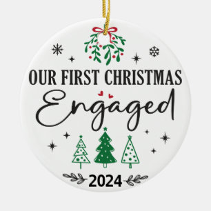 Niedlich VERLOBT Unser erstes Weihnachten Keramik Ornament