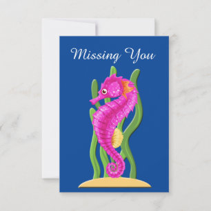 Niedlich vermisstes Seepferd Note Card Mitteilungskarte