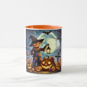 Niedlich, verspielter Halloween-Vogelscheuche & Kü Tasse