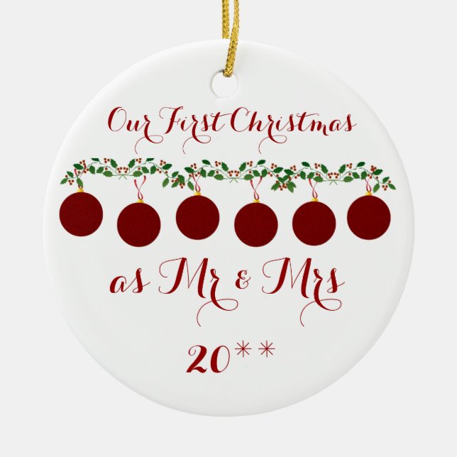 Niedlich verzieren unser erstes Weihnachten Keramikornament (Vorne)