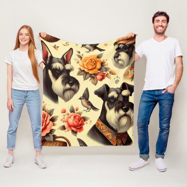 Niedlich Vintag Schnauzer Fleecedecke (Beispiel)