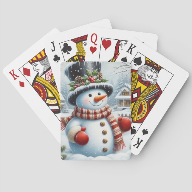 Niedlich, Vintag/Whimsischer Weihnachts-/Wintersch Spielkarten (Rückseite)