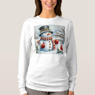Niedlich, Vintag/Whimsischer Weihnachts-/Wintersch T-Shirt