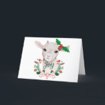 Niedlich Vintage Christmas Baby Goat - Joy Feiertagskarte<br><div class="desc">Niedlich Vintage Christmas Baby Goat - Joy Zwarf Pygmy Kid Lamb</div>