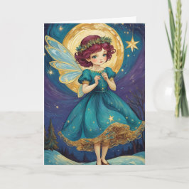 Niedlich Vintage Christmas Fairy Personalisiert Karte