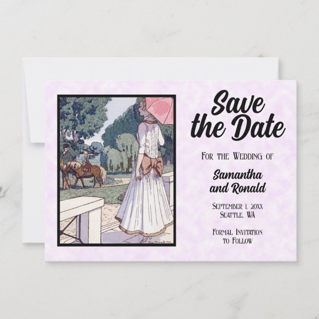 Niedlich Vintage Wedding Save the Date Card (Vorderseite)