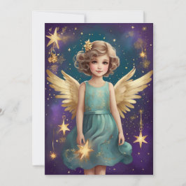 Niedlich Vintage Weihnachts-Engel-Custom-Meldung Feiertagskarte