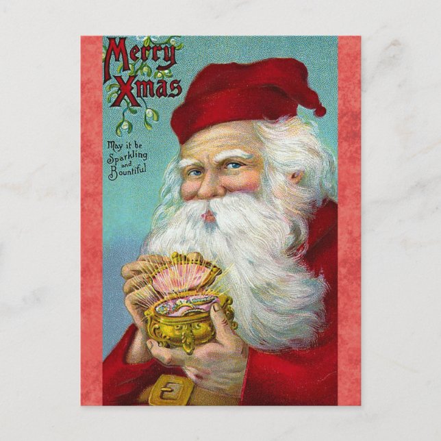 Niedlich Vintager Weihnachten Postkarte (Vorderseite)