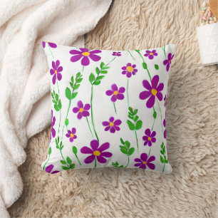 Niedlich-violette Blumen Kissen