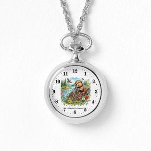 Niedlich von Bibern abhängig Armbanduhr