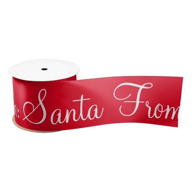 Niedlich von Santa Script Holiday Modern Red Satin Satinband (Spule)