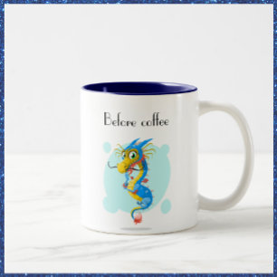 Niedlich Vor und nach der Kaffee-Tasse Zweifarbige Tasse