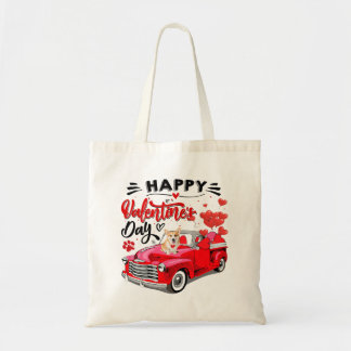 Niedlich Walisisch Corgi Red Truck Happy Valentine Tragetasche