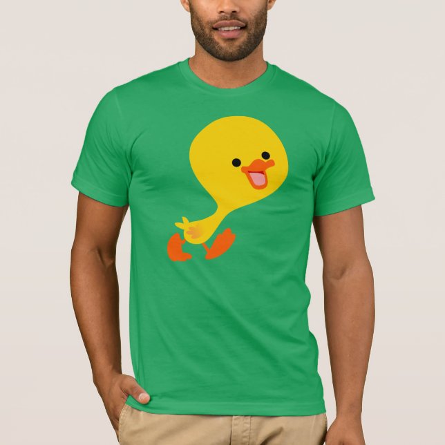 Niedlich Walking Cartoon Duckling T - Shirt (Vorderseite)