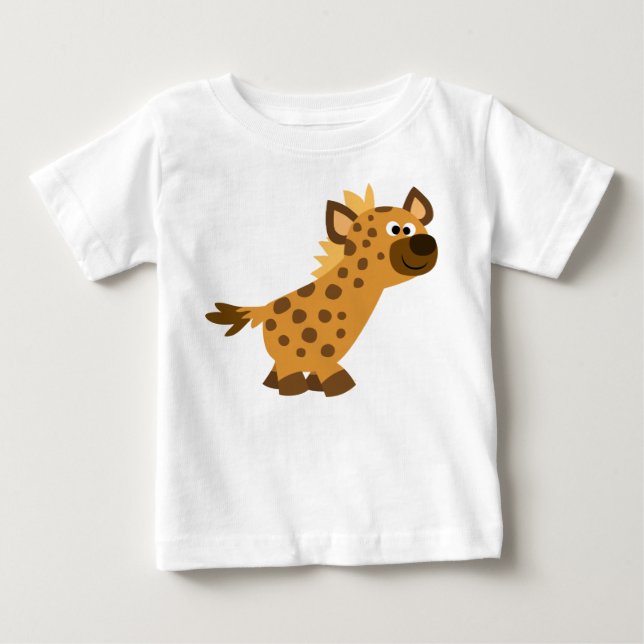 Niedlich Walking Cartoon Hyena Baby T - Shirt (Vorderseite)